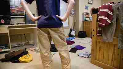 Messy bedroom, teenager, boy