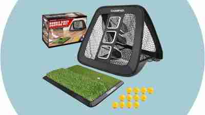 Chipping golf net and mat, a gift idea for dads with ADHD